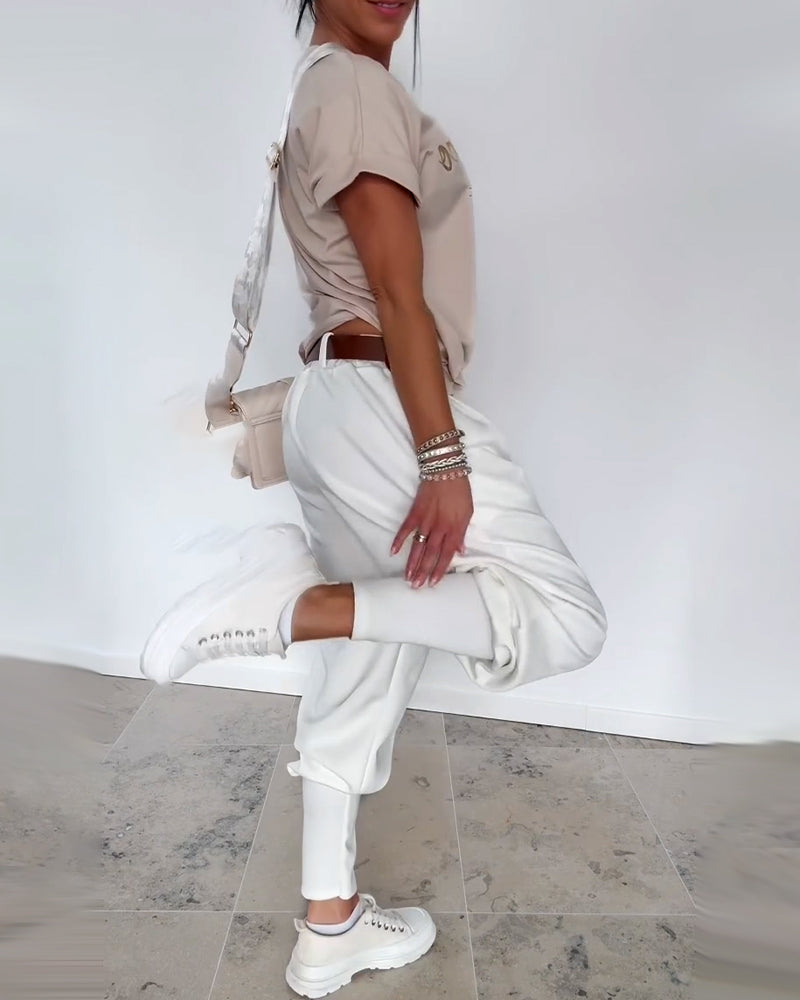 Pantalon Mode Couleur Unie Court