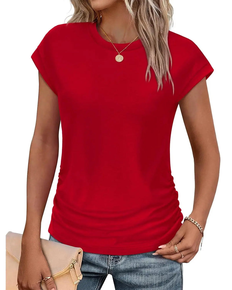 T-Shirt Côté Fronçage Manches Courtes