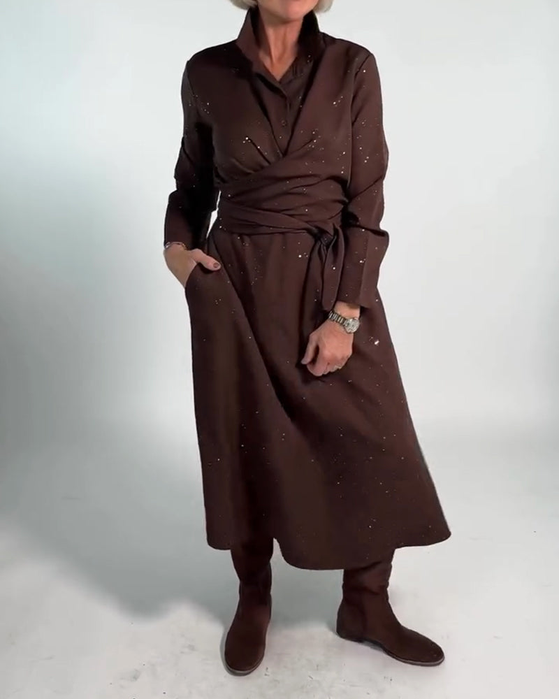 Robe Tendance Scintillante À Effet Taille Cintrée