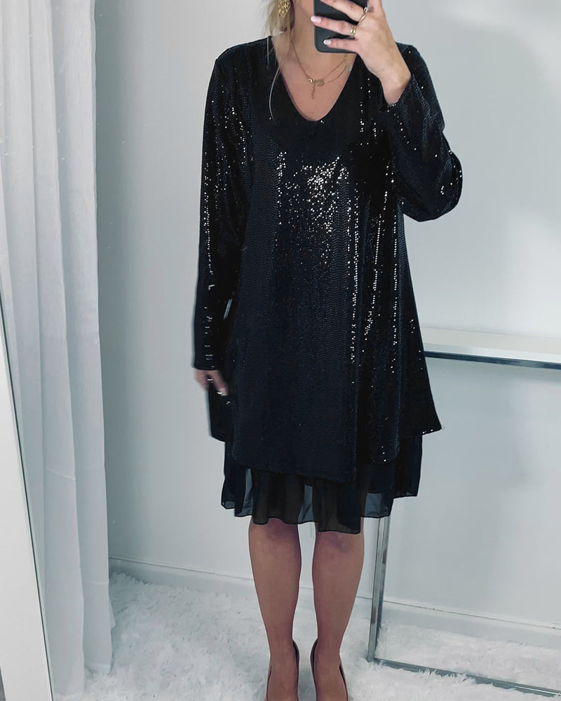 Robe élégante et ample avec manches longues