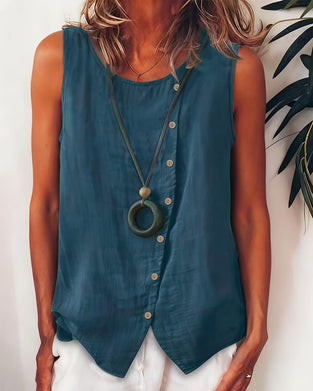 Débardeur A Décontracté Boutonné Devant