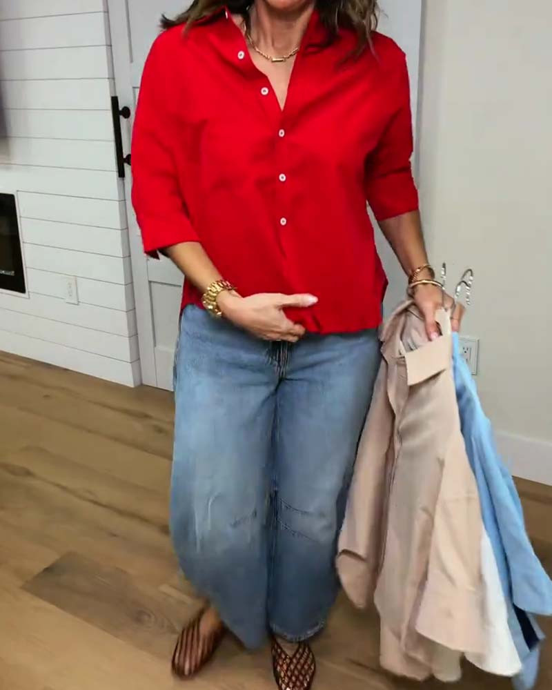 Chemise Revers Lâche Unie
