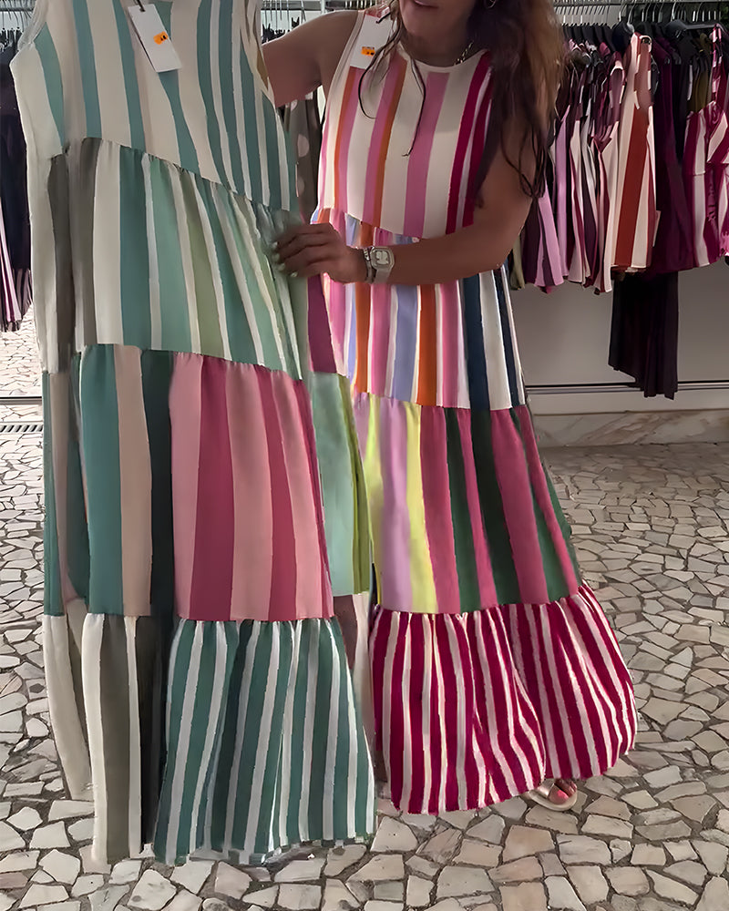 Robe Sans Manches Col Rond