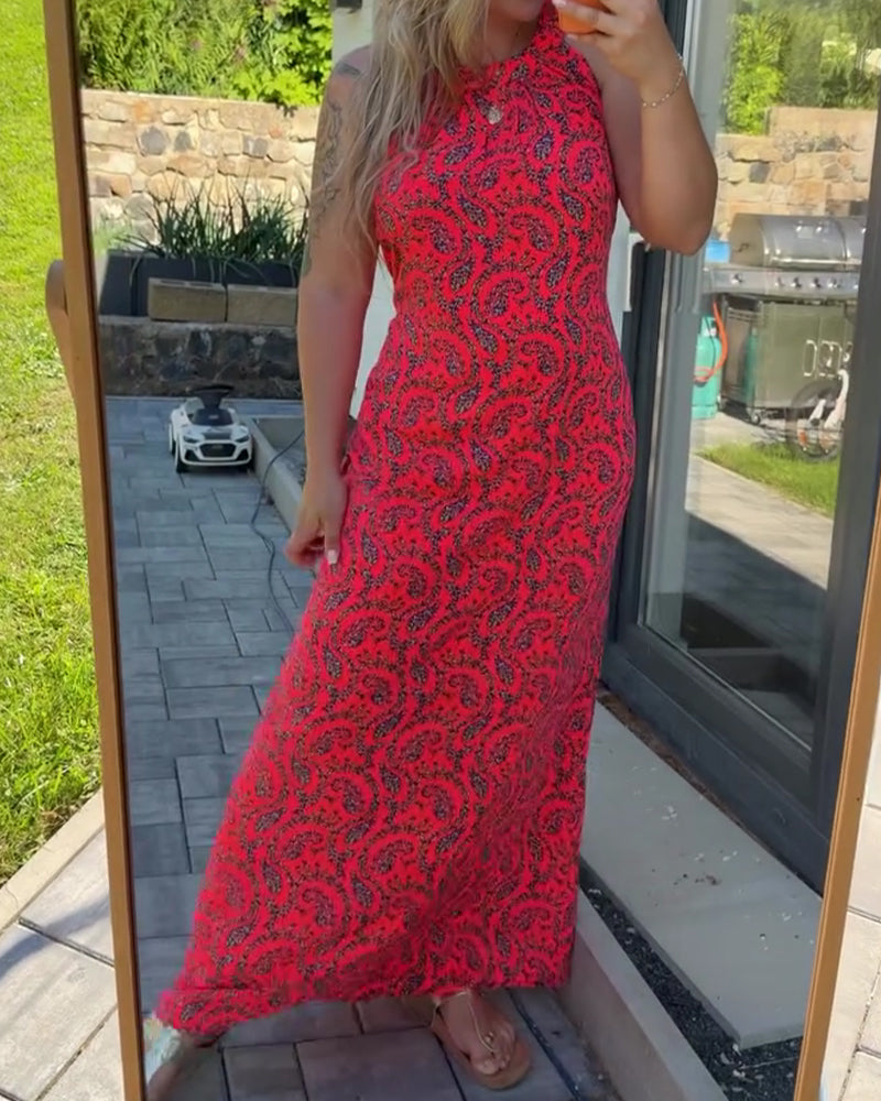 Robe Halter Sans Manches Ajustée