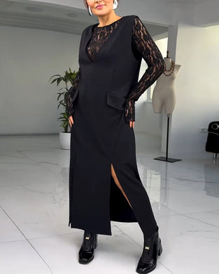 Robe Européenne Et Américaine En Dentelle Avec Fente