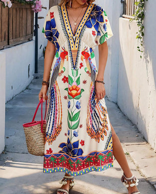 Robe Imprimé Bohème Vacances Maxi
