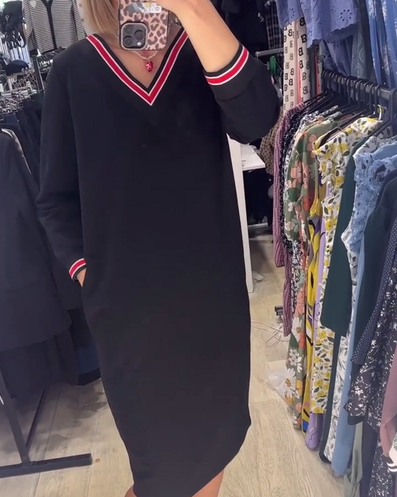 Robe col V avec poches