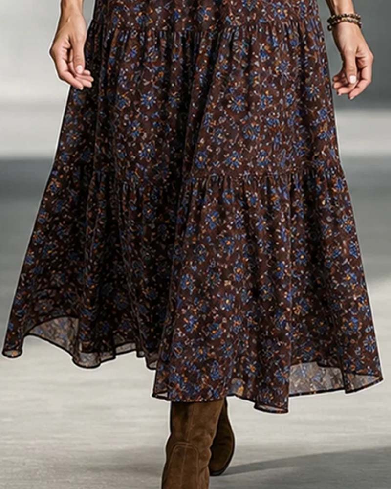 Robe Col Chemise Patchwork