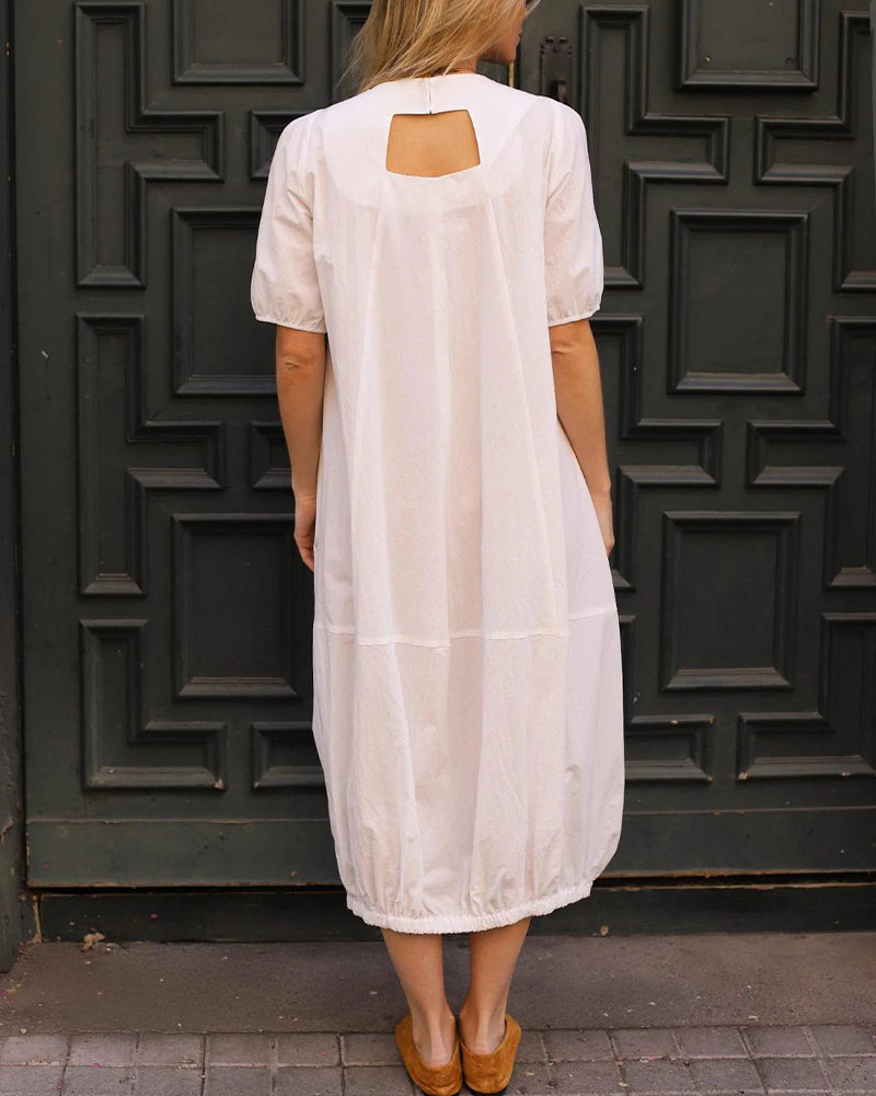 Robe Col Carré Ourlet Bulle