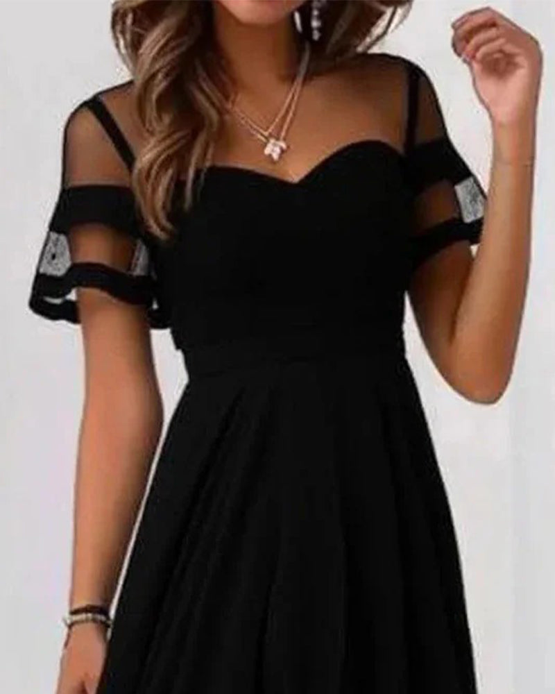 Robe Mesh Patchwork Irrégulière