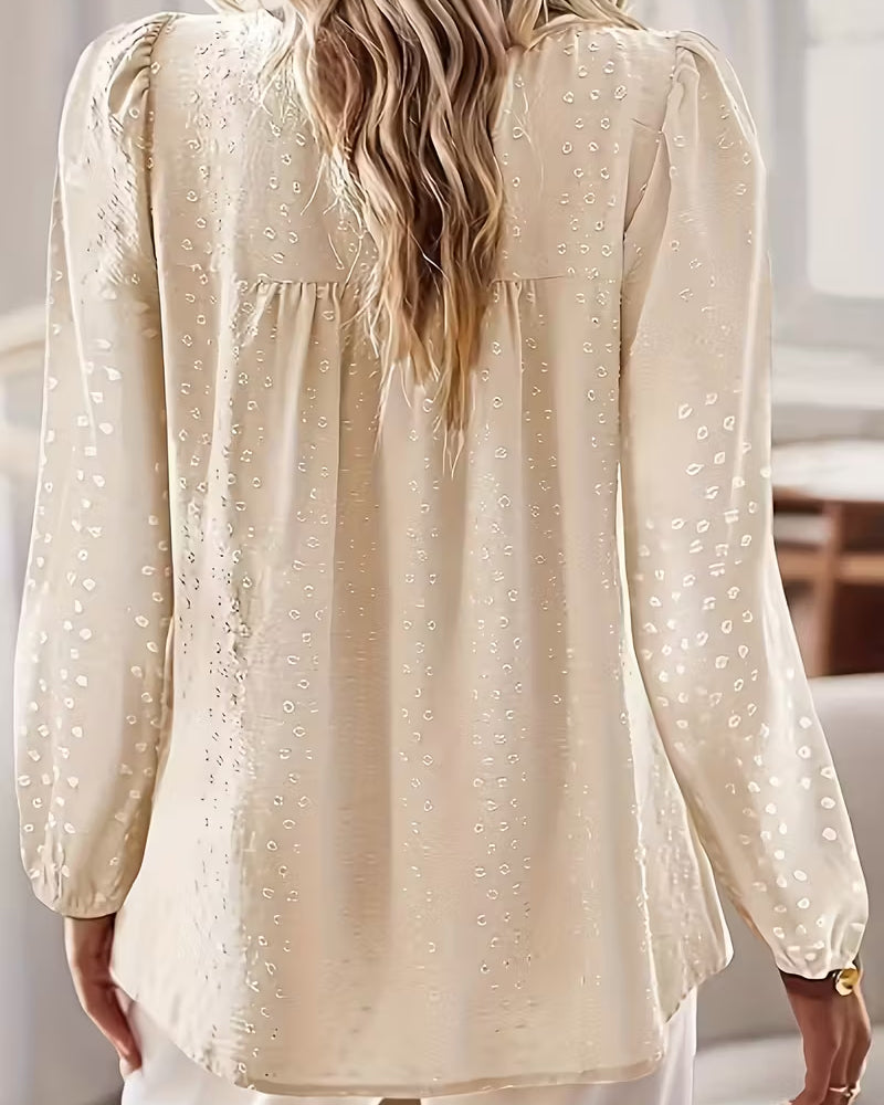 Blouse À Panneaux De Dentelle Col Rond