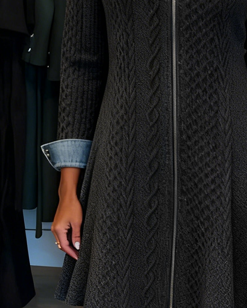 Robe Avec Revers En A-Plat Et Fermeture Éclair