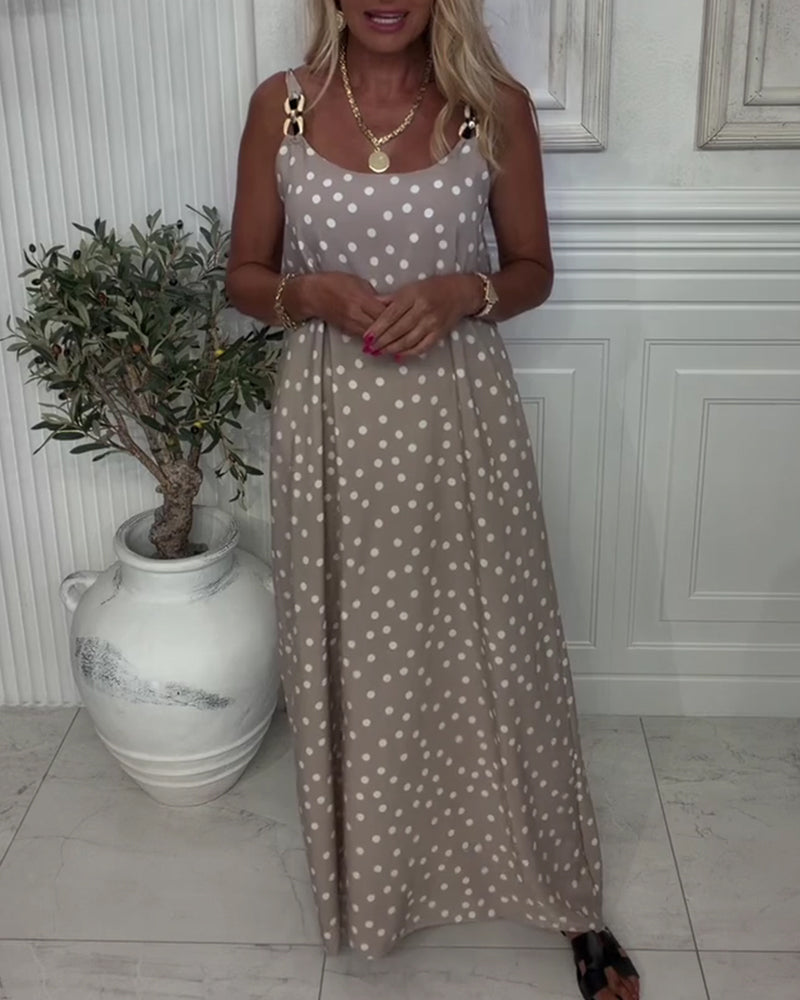 Robe Boucle Métallique Bretelles Pois