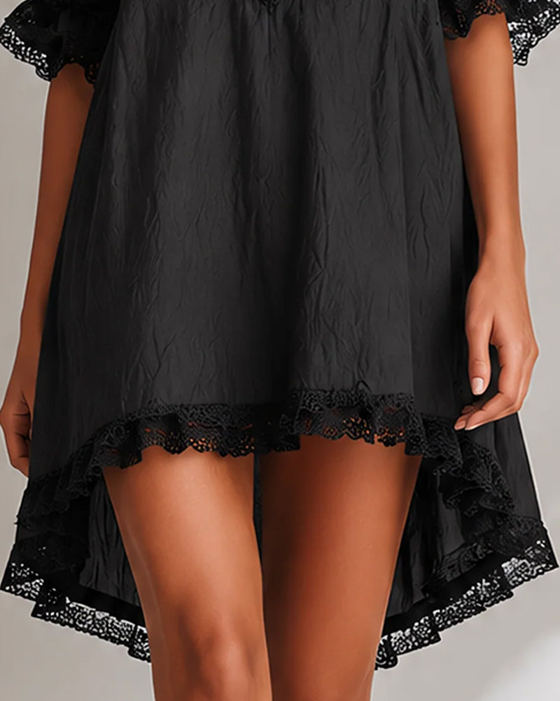 Robe Dentelle Patchwork Asymétrique