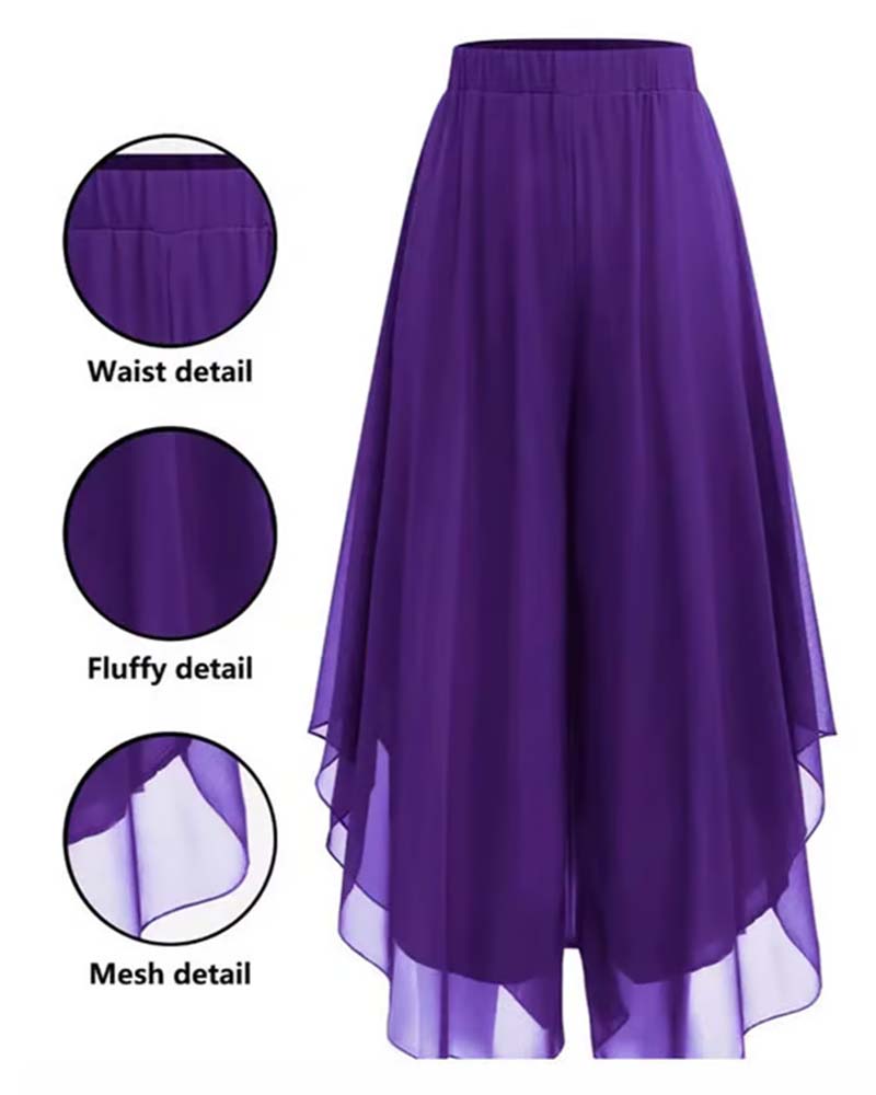 Pantalon Ample Asymétrique Décontracté Jambe Large