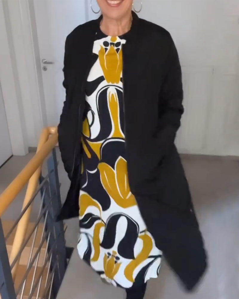 Robe imprimée à col rond