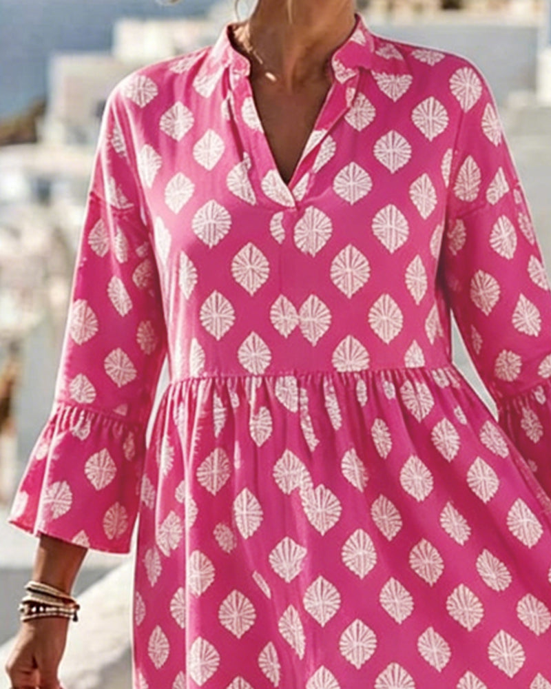 Robe Col V Imprimé