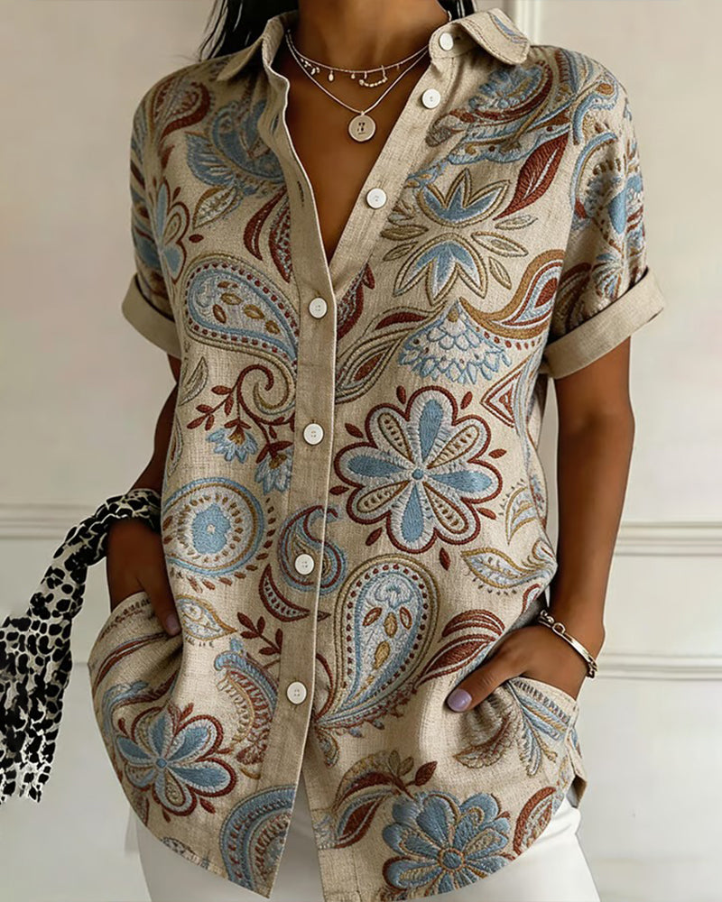 Chemise Motif Paisley Revers