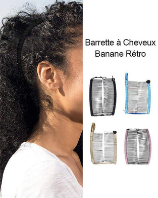Barrette à cheveux banane rétro