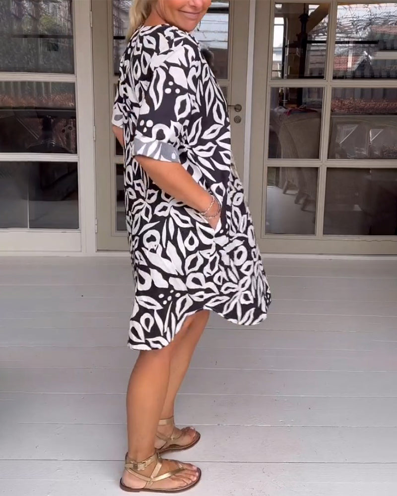 Robe imprimée à col en V