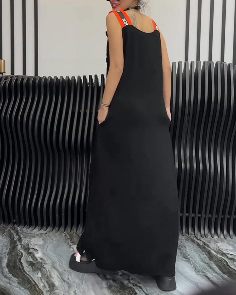 Robe Sans Manches Imprimé Lettre Personnalisé