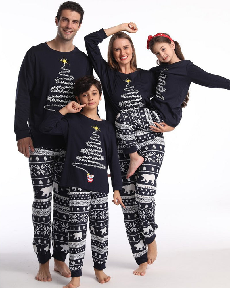 Pyjama familial de Noël à imprimé sapin de Noël