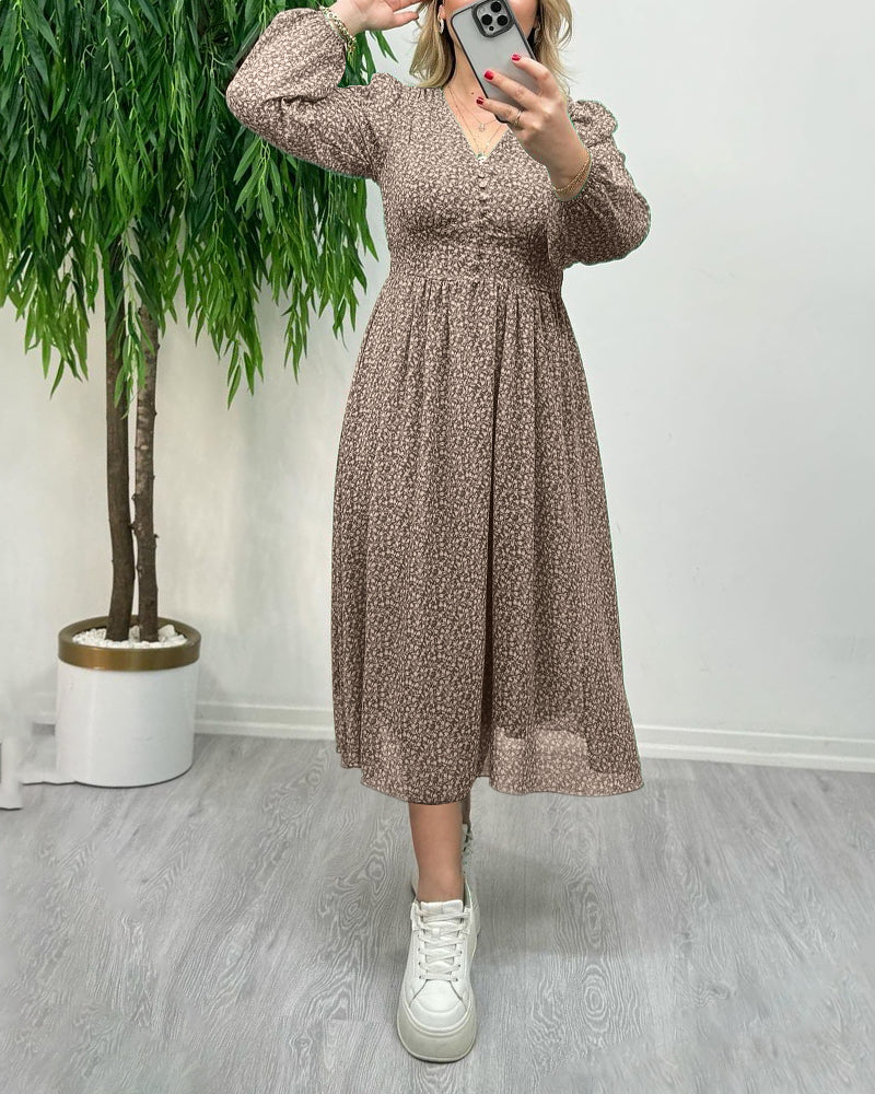 Robe boutonnée élégante imprimée