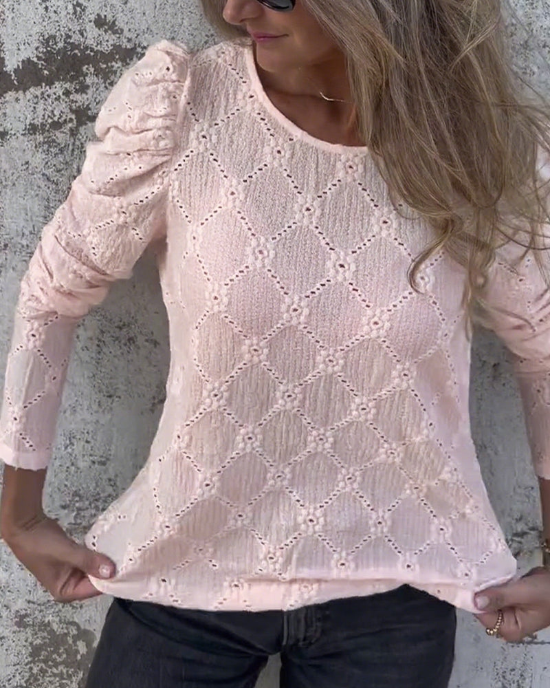 Blouse À Manches Bouffantes Et Découpes