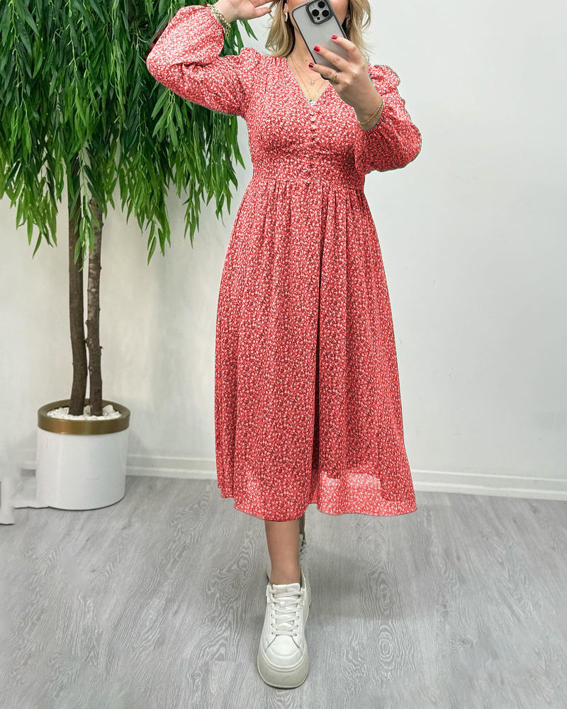 Robe boutonnée élégante imprimée