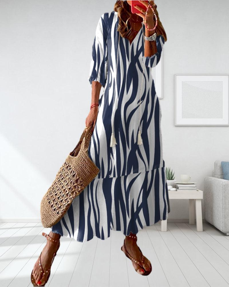 Robe imprimée à col en V