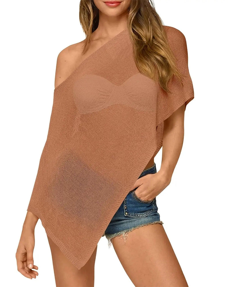 Paréo Uni Off-Shoulder Asymétrique