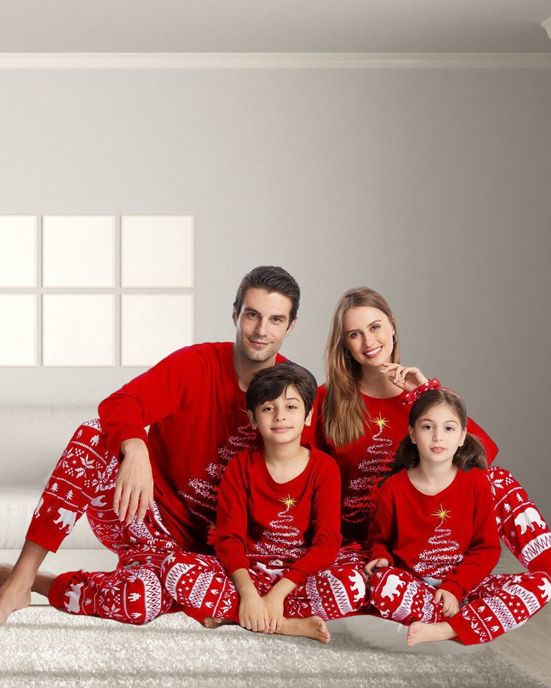 Pyjama familial de Noël à imprimé sapin de Noël