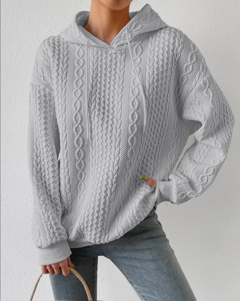 Sweat à capuche décontracté de couleur unie