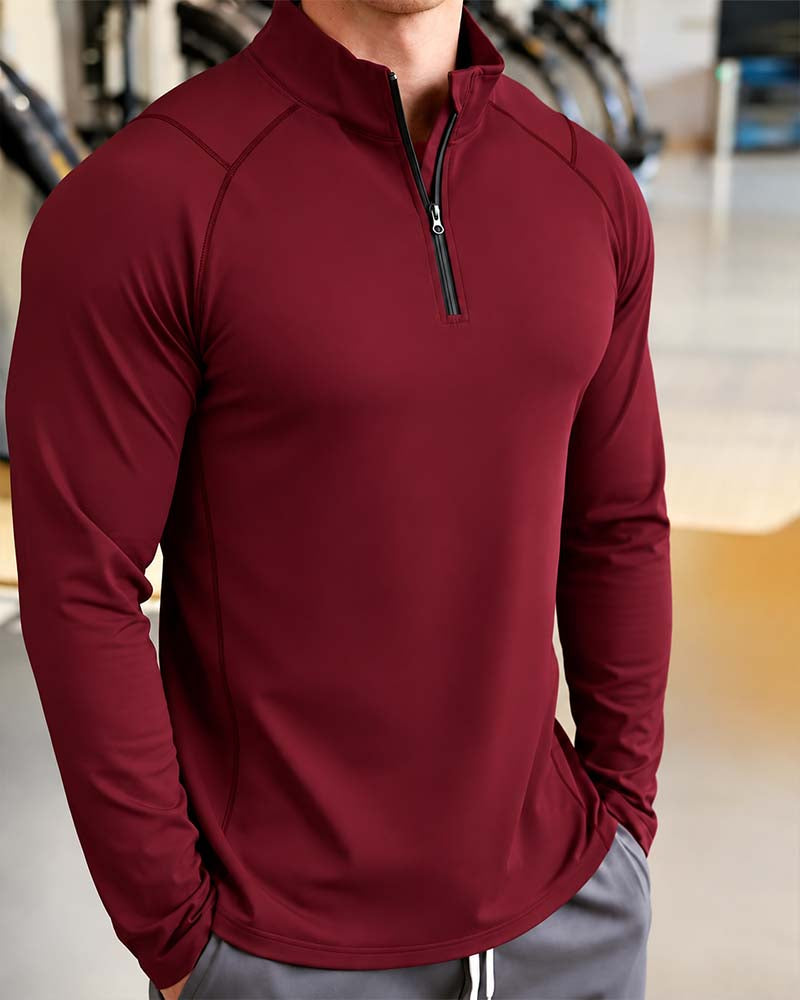 Haut Col Montant Fermeture Éclair Manches Raglan