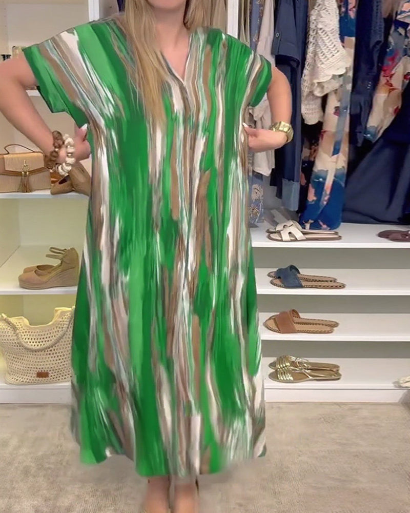 Robe décontractée ample à col en V