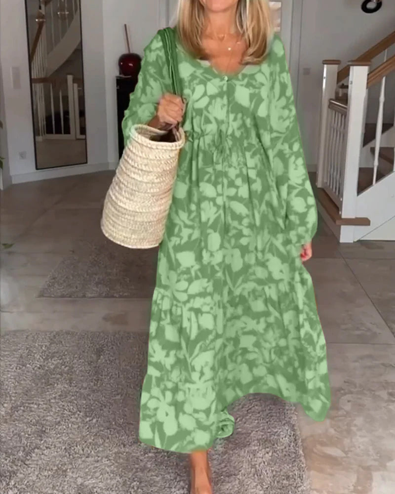 Robe à manches longues et imprimé floral