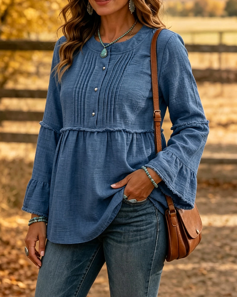 Blouse Uni Col Rond