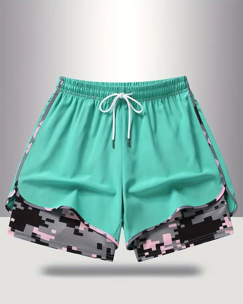 Short Cordon de Serrage Camo Patchwork Anti-Exposition