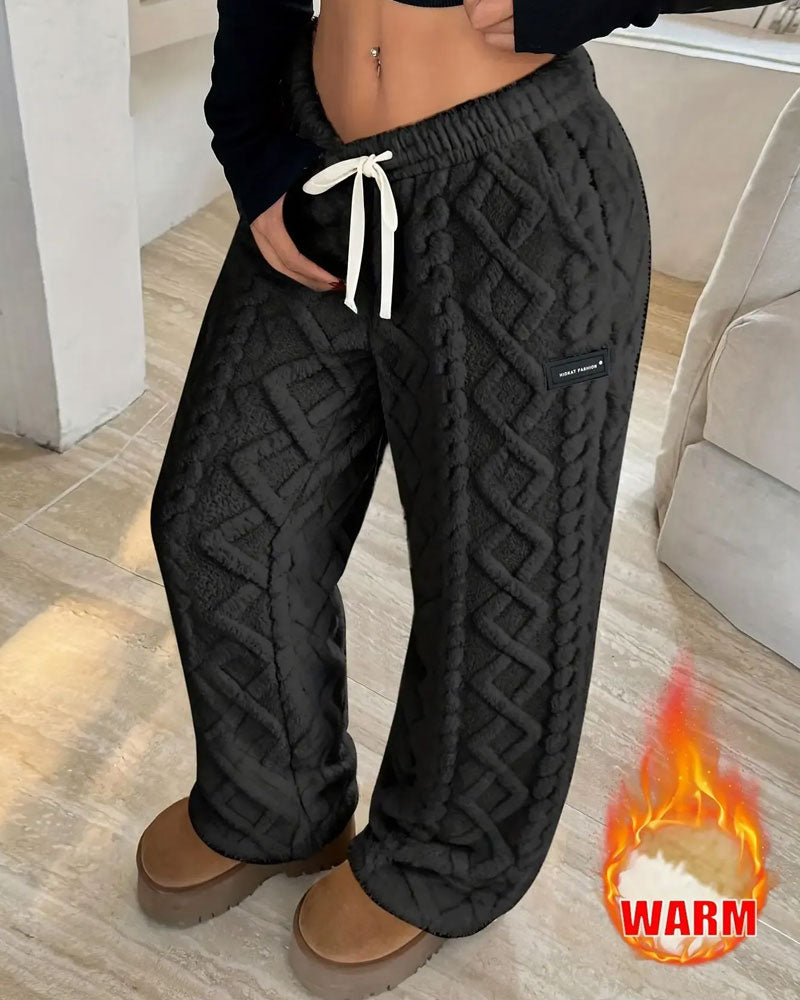Pantalon Taille Élastique Cordon De Serrage Mode