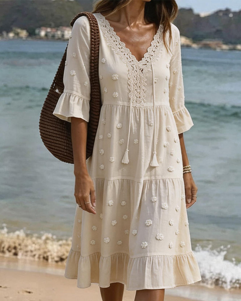 Robe Volant Col V Attacher