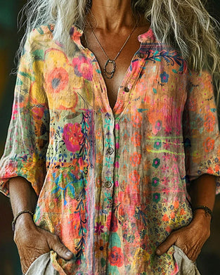 Chemise Artistique Imprimé Fleuri