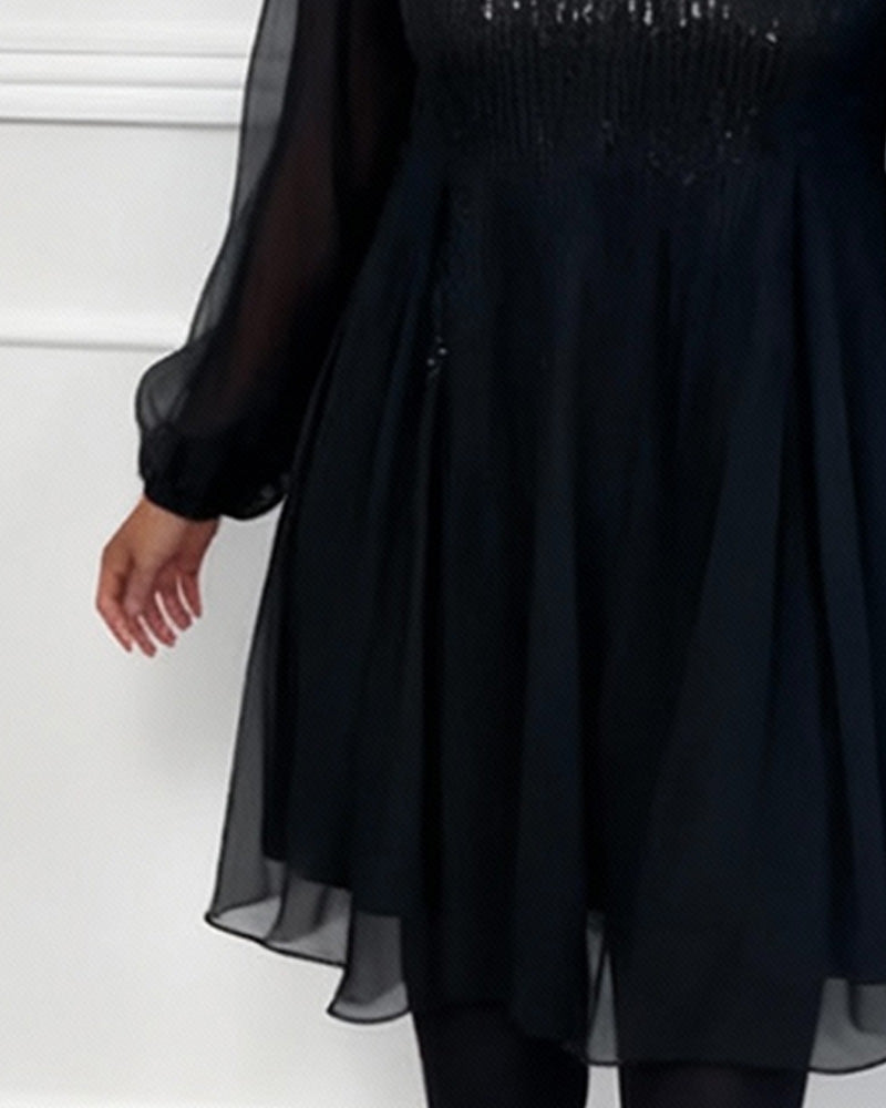 Robe Col Rond À La Mode Uni Loose