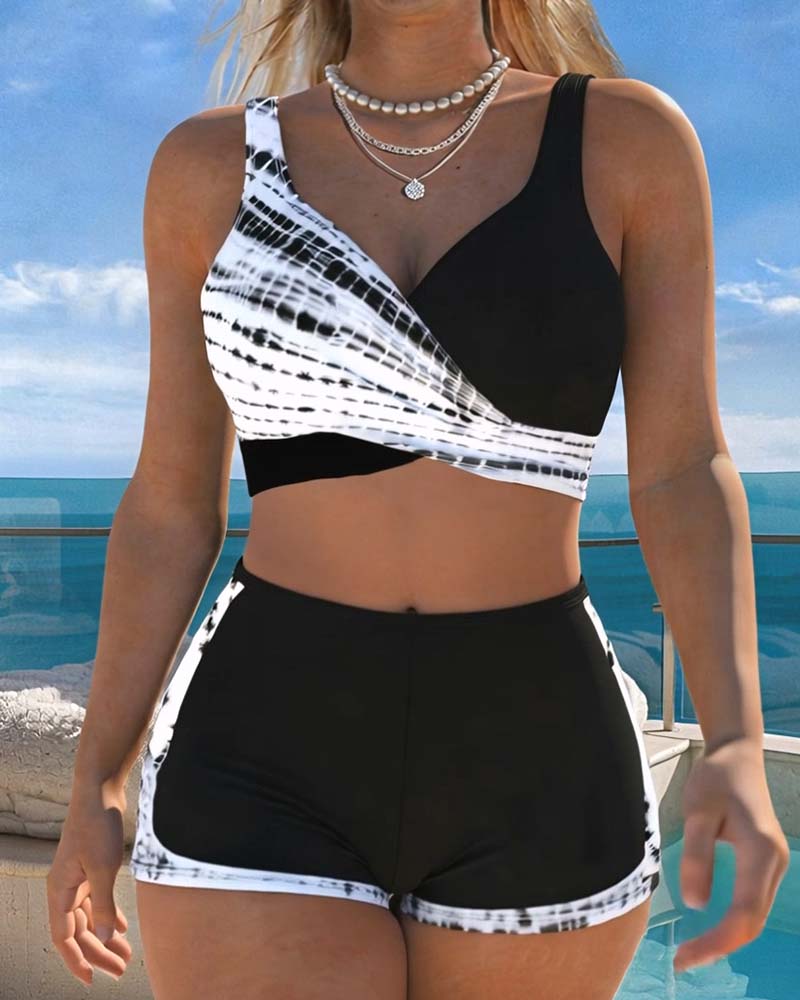 Bikini Imprimé Croix Boxer Short