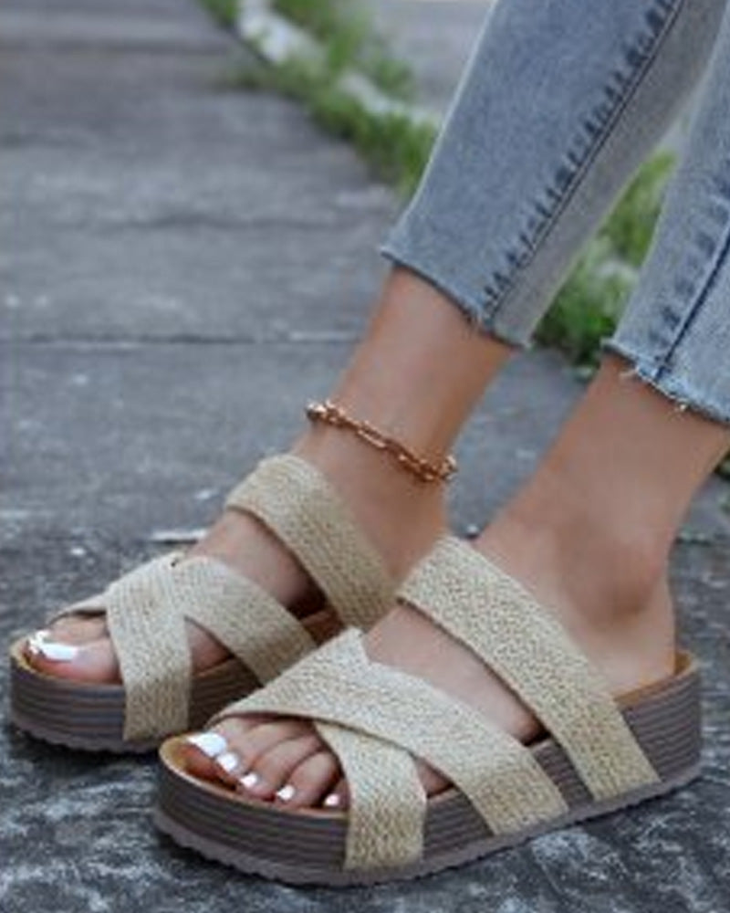 Sandale Mode Plateforme Slide