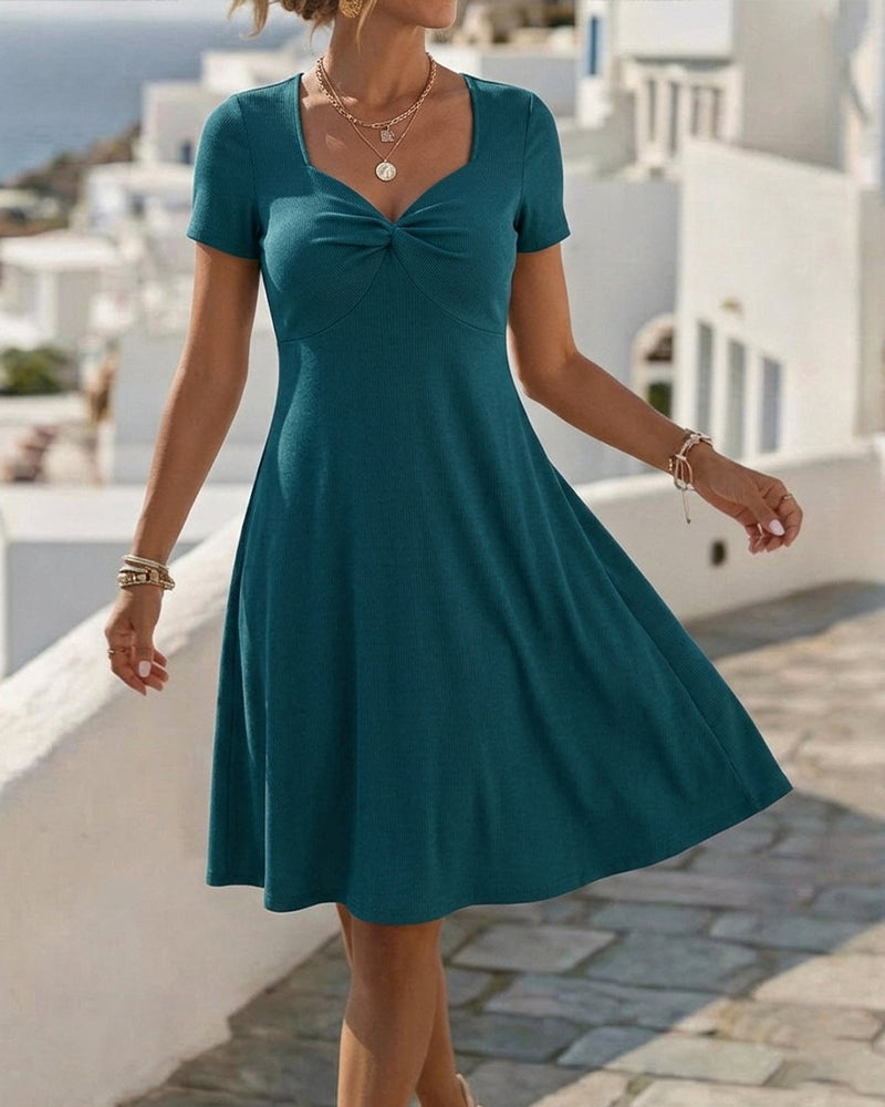 Robe Décontractée Twist Nœud Col V
