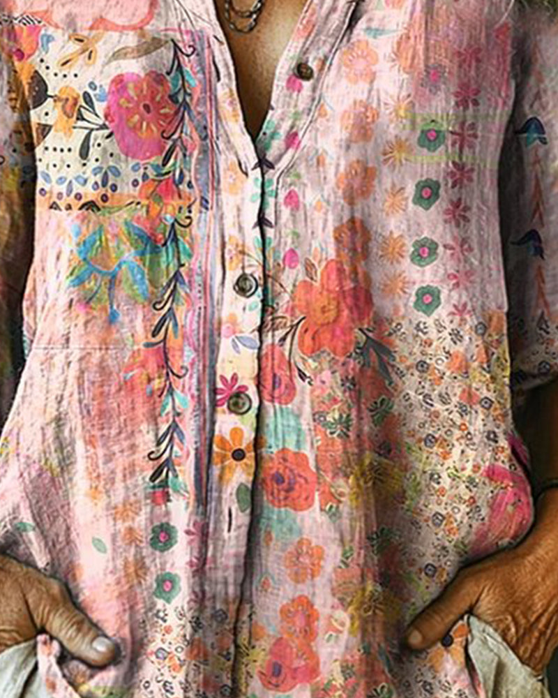 Chemise Artistique Imprimé Fleuri