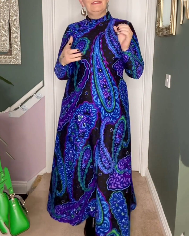 Robe élégante à imprimé cachemire