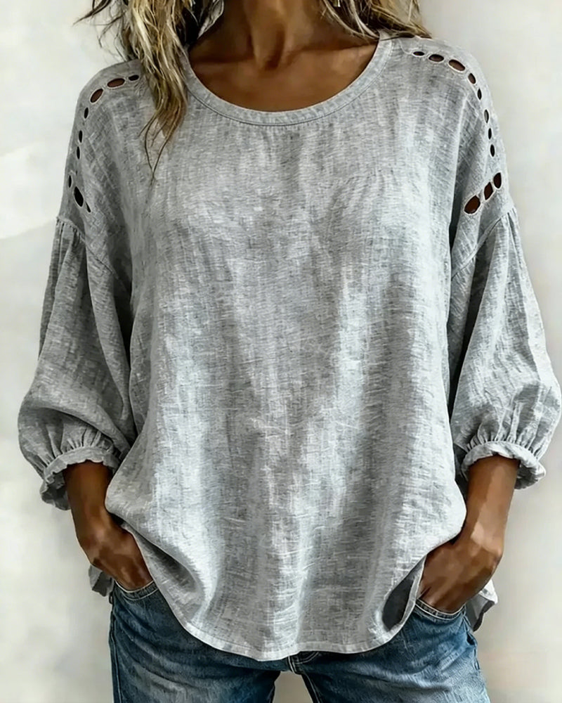 Chemisier Évidé Coton Et Lin