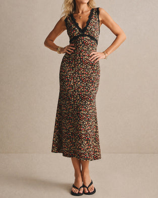 Robe Décontractée Col-V Dentelle