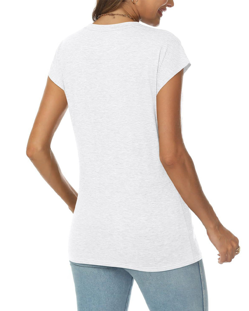 T-Shirt Pullover Col V Uni